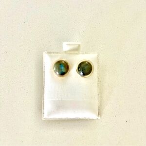 Sterling Silver 925 Labradorite Cabachon Earrings